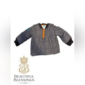 12 Month Buckle Me Gray/Orange Baby Girl or Boy Coat
